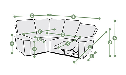 Dylan Corner Electric Recliner Right Hand Dimensions