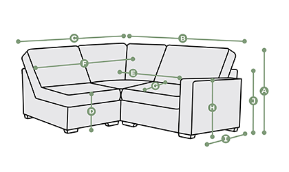 Morgan Modular 3 Seat Right Hand Corner Sofa Dimensions